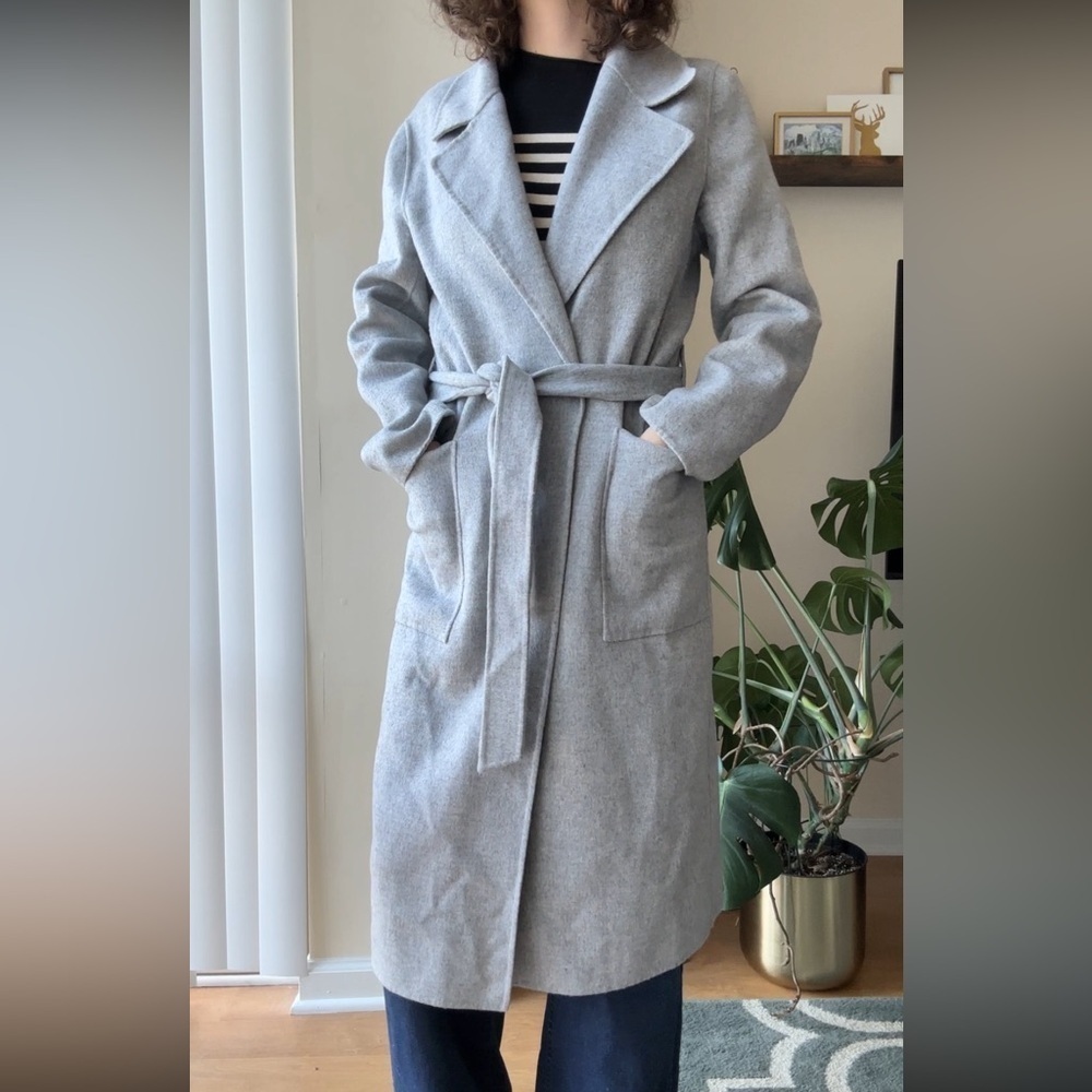 Reiss Millie Wool Blend Longline Overcoat, Grey, Size 6 - Picture 4 of 16